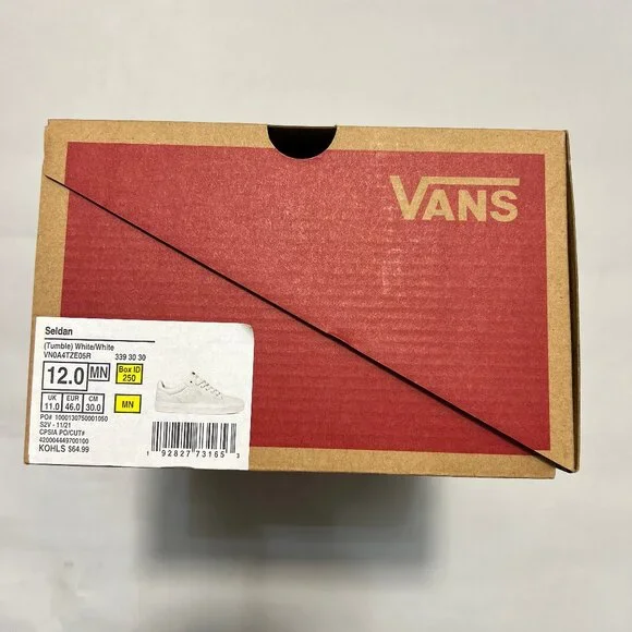Vans White Leather "Seldan" Low Top Sneaker - Picture 14 of 14
